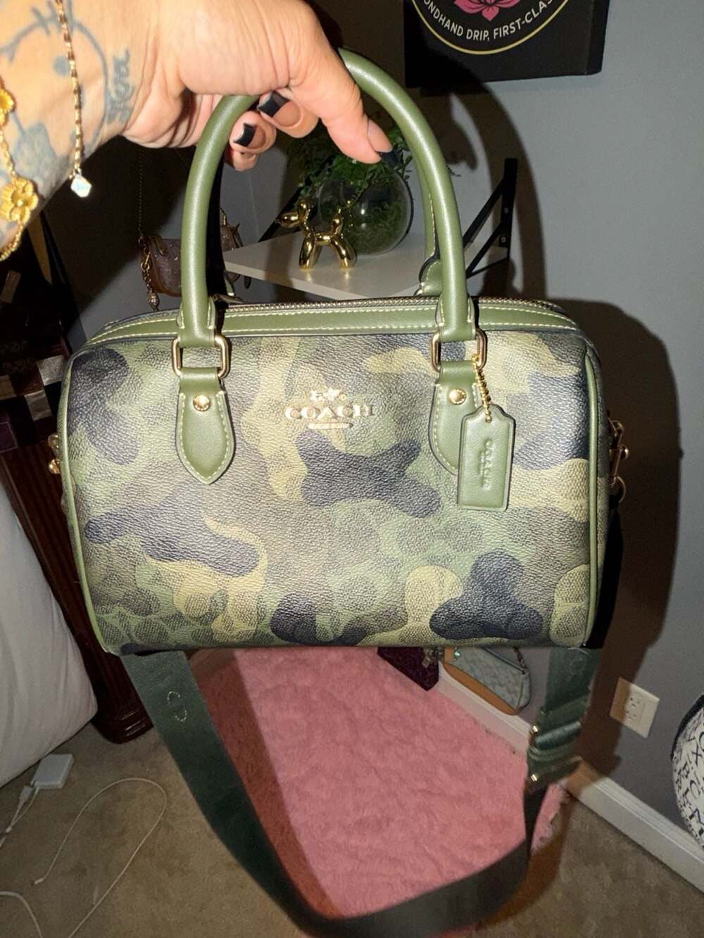 Coach Rowan Satchel and Matching Wallet Set in Camo Print - Picture 3 of 7
